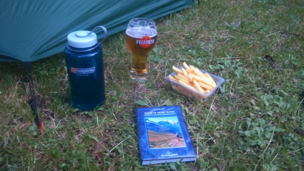 Welcome sustenance and the Cicerone guide at Camping le Pontet, Les Contamines